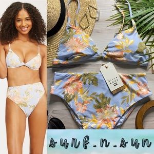 Billabong 🏝️ Skies for Days Floral Ceci Tri Bikini Top | Rise Bottoms